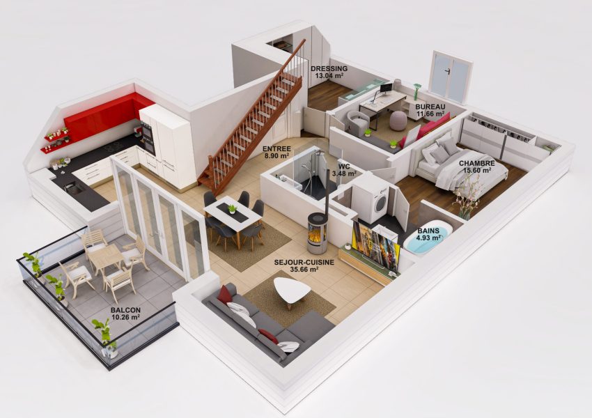 3D model of Apartment Plan
